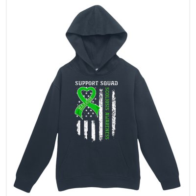 USA Flag Support Squad Scoliosis Awareness Urban Pullover Hoodie