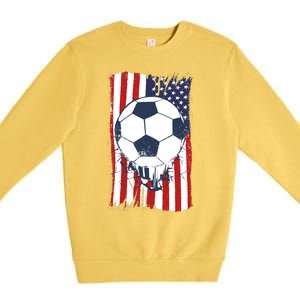 USA Flag Soccer Lover Premium Crewneck Sweatshirt