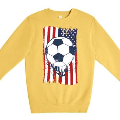 USA Flag Soccer Lover Premium Crewneck Sweatshirt