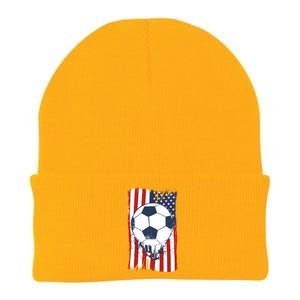 USA Flag Soccer Lover Knit Cap Winter Beanie