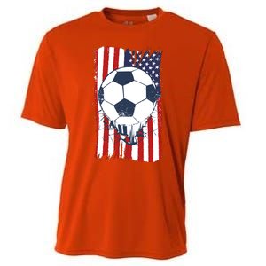 USA Flag Soccer Lover Cooling Performance Crew T-Shirt