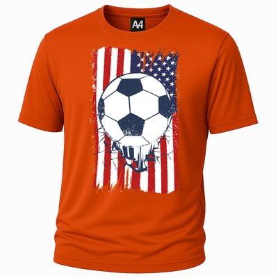 USA Flag Soccer Lover Cooling Performance Crew T-Shirt