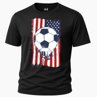 USA Flag Soccer Lover Cooling Performance Crew T-Shirt