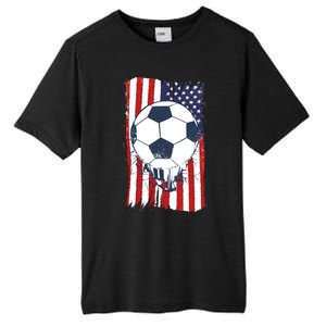 USA Flag Soccer Lover Tall Fusion ChromaSoft Performance T-Shirt