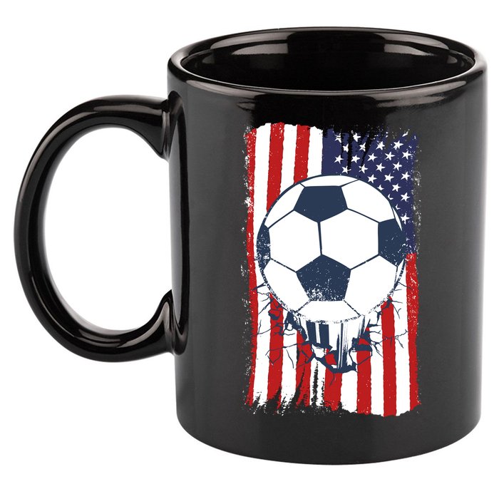 USA Flag Soccer Lover 11oz C Handle Ceramic Mug