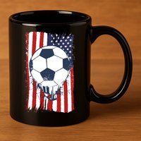 USA Flag Soccer Lover 11oz C Handle Ceramic Mug