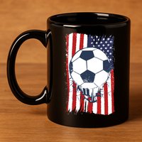 USA Flag Soccer Lover 11oz C Handle Ceramic Mug