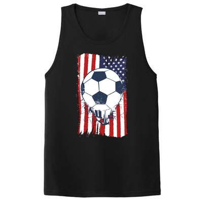 USA Flag Soccer Lover PosiCharge Competitor Tank