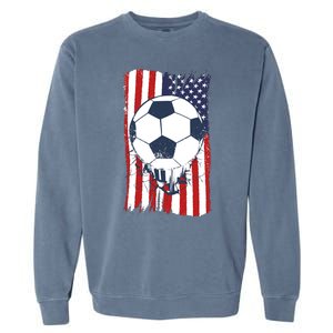 USA Flag Soccer Lover Garment-Dyed Sweatshirt