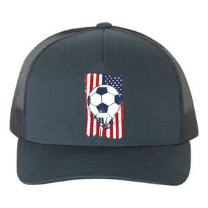 USA Flag Soccer Lover Yupoong Adult 5-Panel Trucker Hat