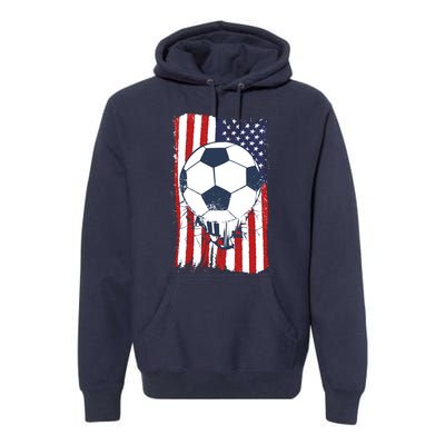 USA Flag Soccer Lover Premium Hoodie