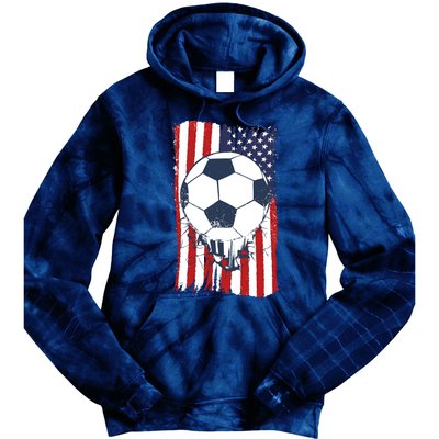 USA Flag Soccer Lover Tie Dye Hoodie