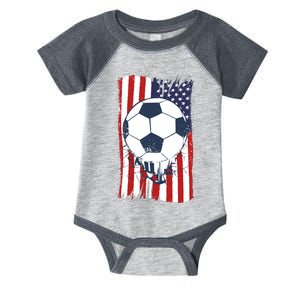 USA Flag Soccer Lover Infant Baby Jersey Bodysuit