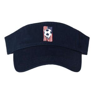 USA Flag Soccer Lover Valucap Bio-Washed Visor