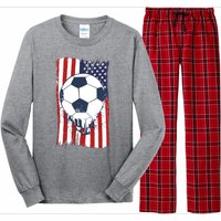 USA Flag Soccer Lover Long Sleeve Pajama Set