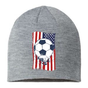 USA Flag Soccer Lover Sustainable Beanie