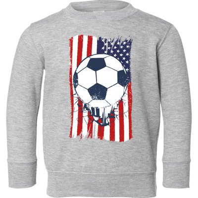 USA Flag Soccer Lover Toddler Sweatshirt
