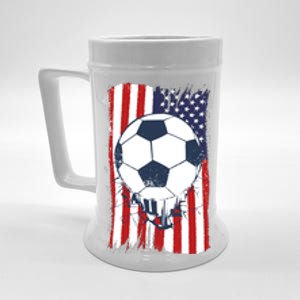 USA Flag Soccer Lover Beer Stein