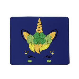 Unicorn Face St Patricks Day Irish Shamrock Mousepad