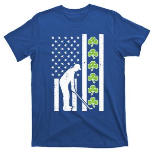 Us Flag Shamrock Golf St Patricks Day Patriotic Dad Cool Gift T-Shirt