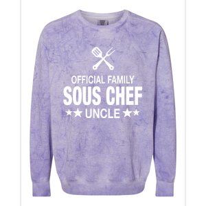 Uncle Family Sous Chef Funny Cooking Uncle Gift Colorblast Crewneck Sweatshirt