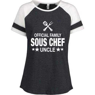 Uncle Family Sous Chef Funny Cooking Uncle Gift Enza Ladies Jersey Colorblock Tee