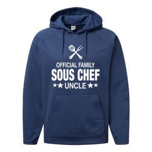 Uncle Family Sous Chef Funny Cooking Uncle Gift Performance Fleece Hoodie