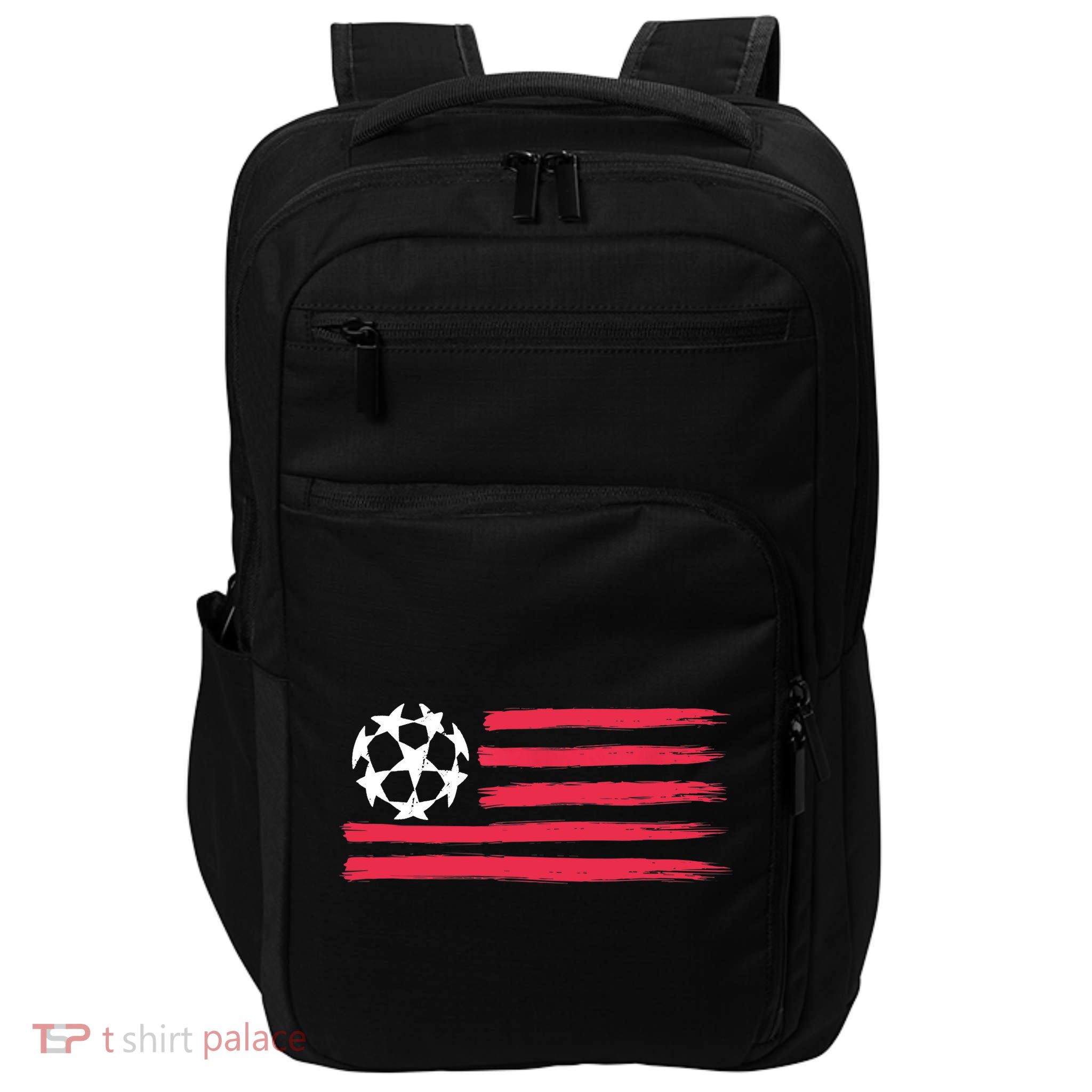 USA Flag Soccer Ball Cool Futbol Equipment Impact Tech Backpack