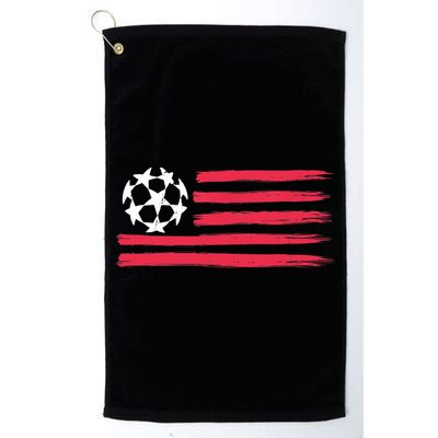 USA Flag Soccer Ball Cool Futbol Equipment Golf Towel