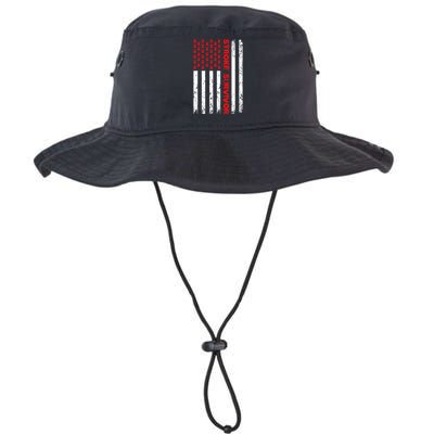 Usa Flag Stroke Survivor Awareness Red Ribbon Brain Attack Legacy Cool Fit Booney Bucket Hat