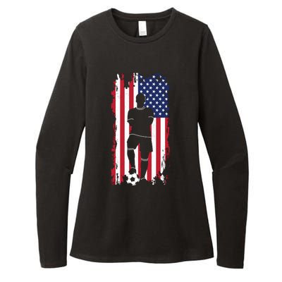 Usa Flag Soccer American Flag Womens CVC Long Sleeve Shirt