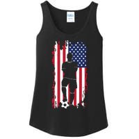 Usa Flag Soccer American Flag Ladies Essential Tank