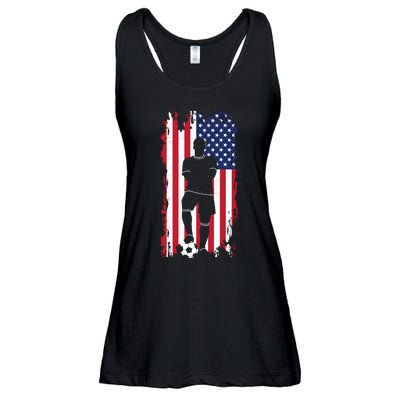 Usa Flag Soccer American Flag Ladies Essential Flowy Tank