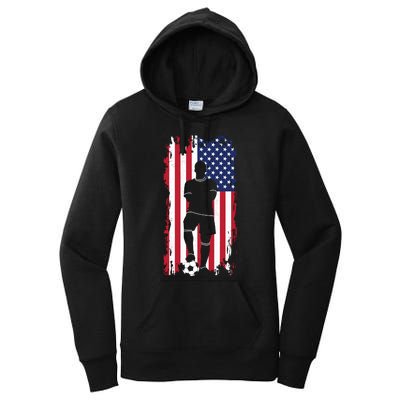 Usa Flag Soccer American Flag Women's Pullover Hoodie