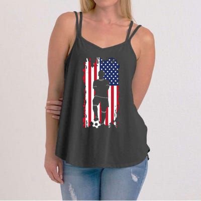 Usa Flag Soccer American Flag Women's Strappy Tank