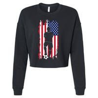 Usa Flag Soccer American Flag Cropped Pullover Crew