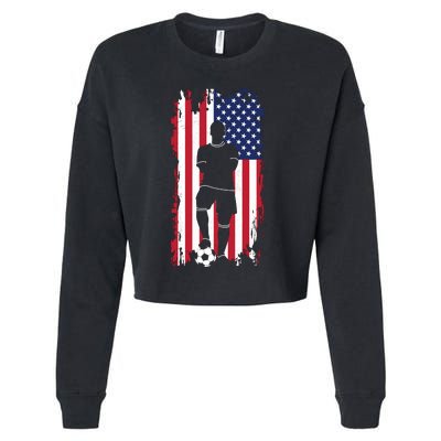 Usa Flag Soccer American Flag Cropped Pullover Crew