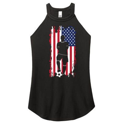 Usa Flag Soccer American Flag Women's Perfect Tri Rocker Tank