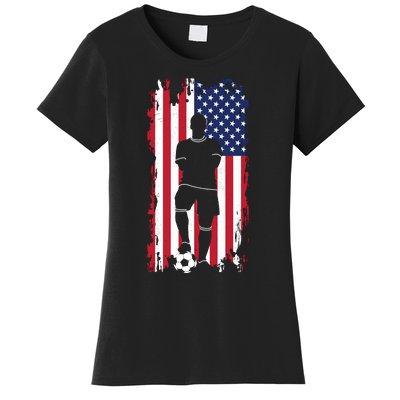 Usa Flag Soccer American Flag Women's T-Shirt