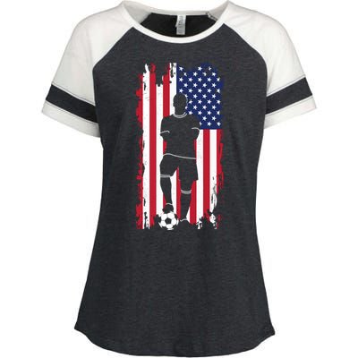 Usa Flag Soccer American Flag Enza Ladies Jersey Colorblock Tee