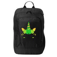 Unicorn Face St Patricks Day Irish Shamrock Girls Kid.s  City Backpack