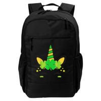 Unicorn Face St Patricks Day Irish Shamrock Girls Kid.s  Daily Commute Backpack