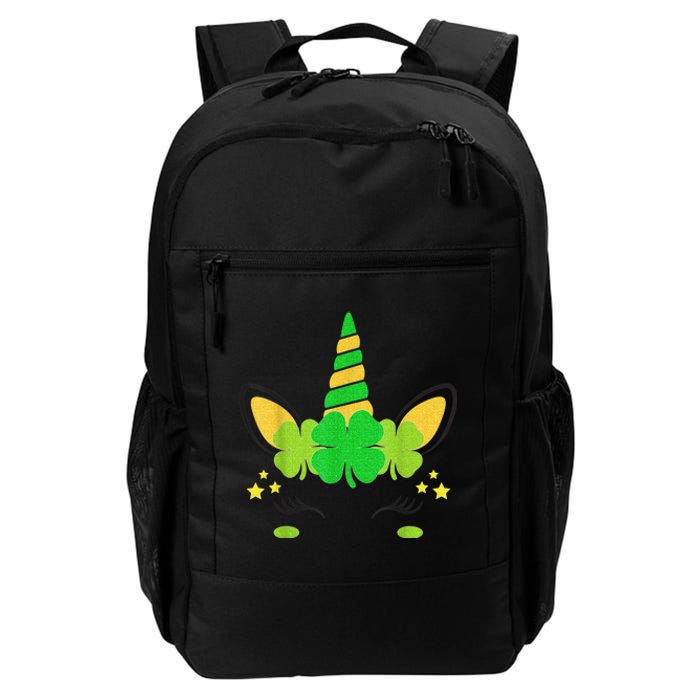 Unicorn Face St Patricks Day Irish Shamrock Girls Kid.s  Daily Commute Backpack