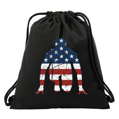 USA Flag Sprinter Track and Field Running Drawstring Bag