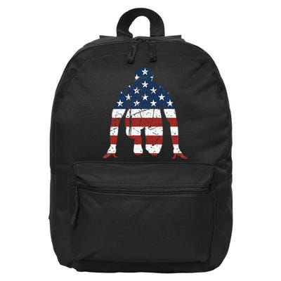 USA Flag Sprinter Track and Field Running 16 in Basic Backpack