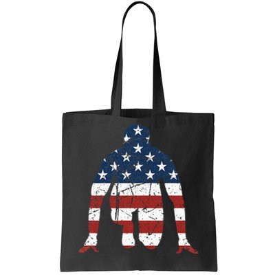 USA Flag Sprinter Track and Field Running Tote Bag