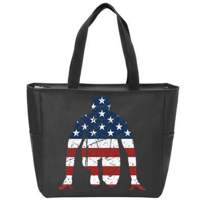 USA Flag Sprinter Track and Field Running Zip Tote Bag