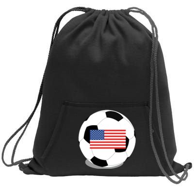 Usa Flag Soccer Fan Long Sleeve Sweatshirt Cinch Pack Bag