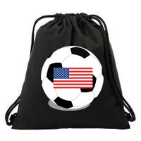 Usa Flag Soccer Fan Long Sleeve Drawstring Bag