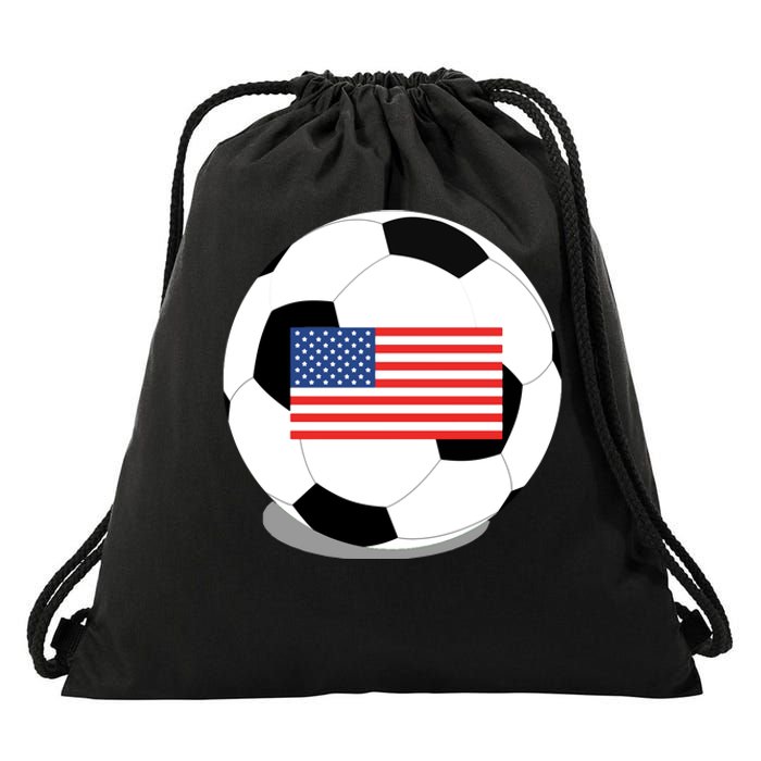 Usa Flag Soccer Fan Long Sleeve Drawstring Bag